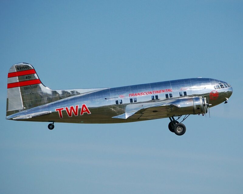 Silver Vintage Airplane — Blue, Calm