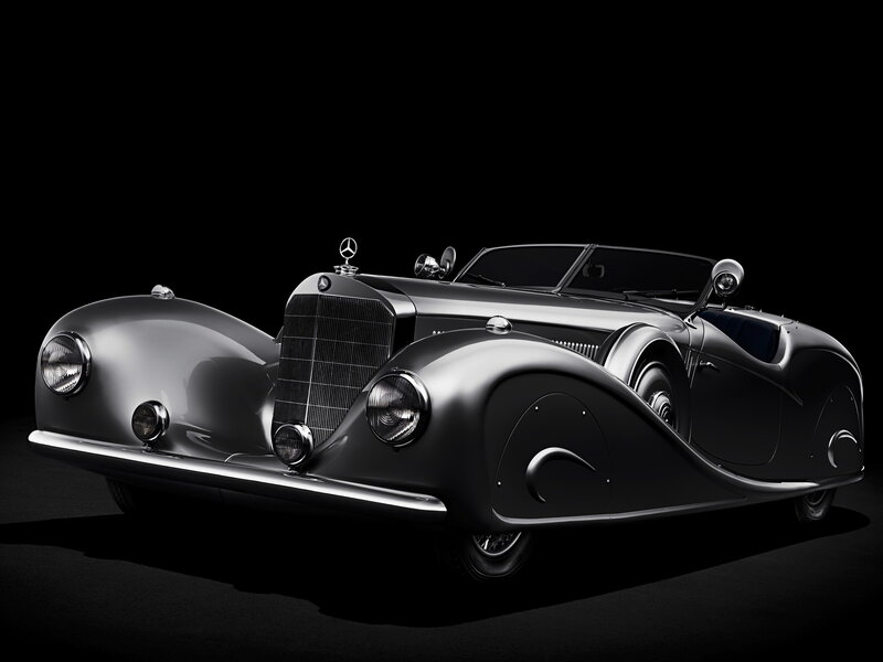 Silver Vintage Car — Black