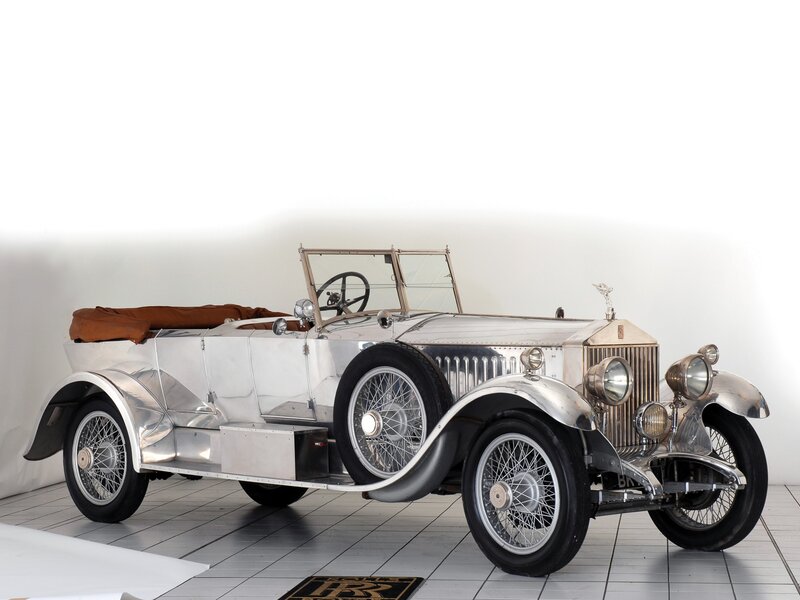 Silver Vintage Car — Classic, Photograph, Brown Convertible Top
