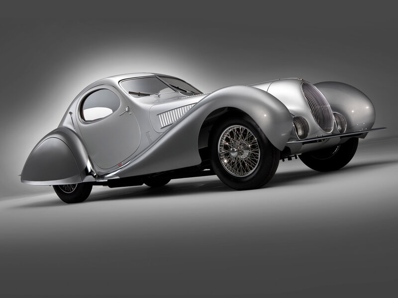 Silver Vintage Car — Dramatic, Photograph