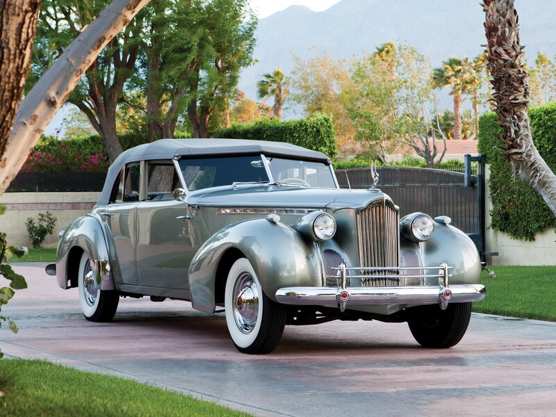 Silver Vintage Car — Gray, Serene, Afternoon, Photograph, Trees, Mountains