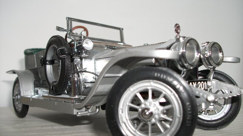 silver vintage car model