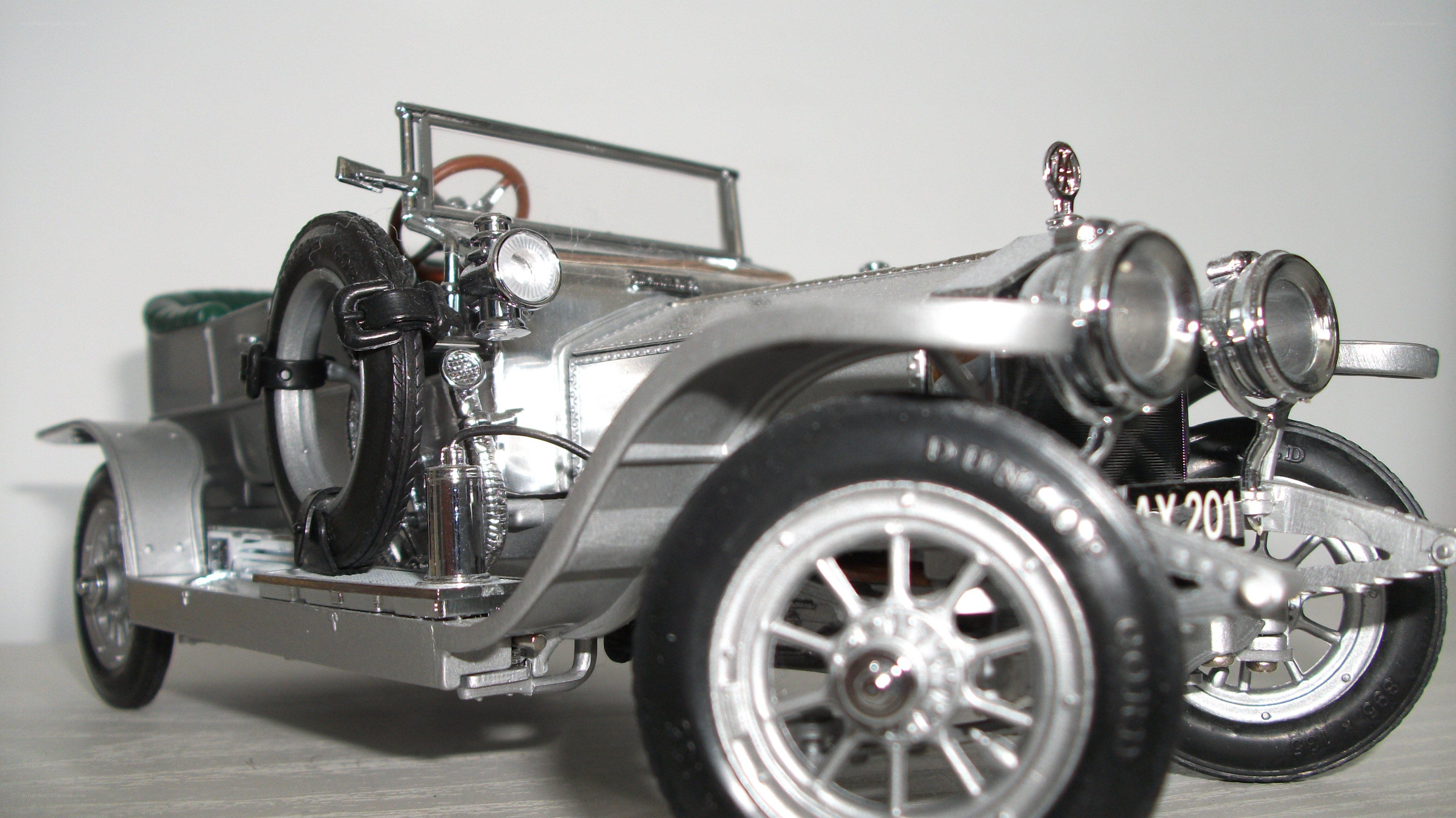 silver vintage car model