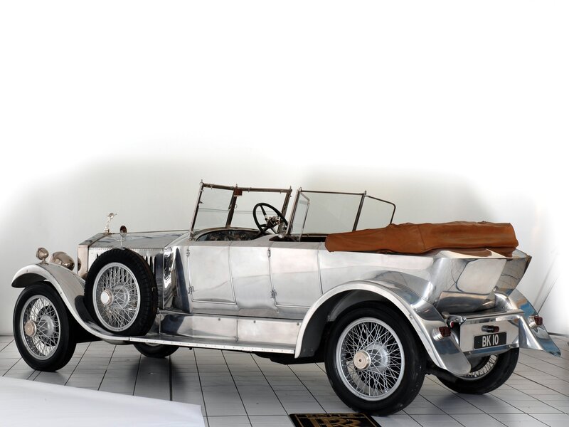 Silver Vintage Car — Neutral, Photograph, Brown Soft Top