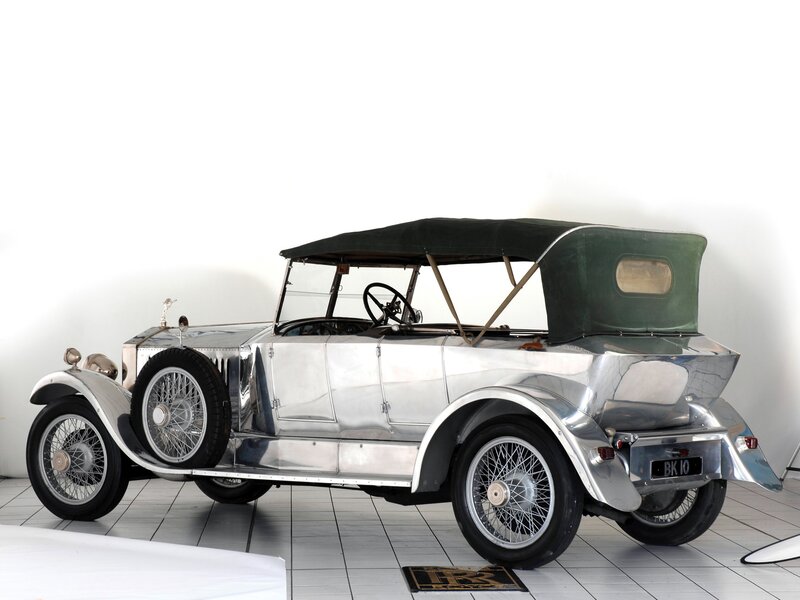 Silver vintage convertible car