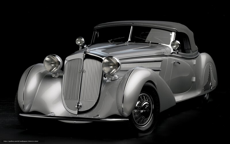 Silver Vintage Convertible — Dramatic, Photograph, Car