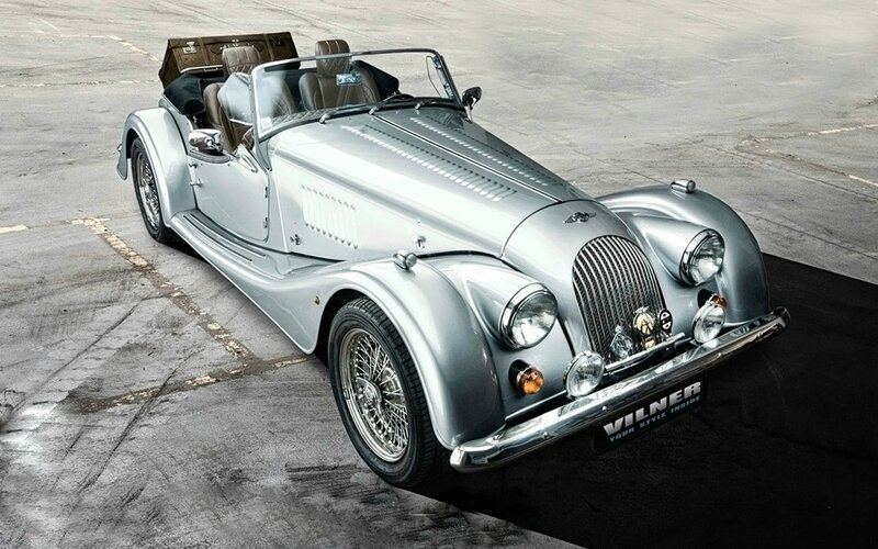 Silver Vintage Convertible — Dramatic, Photograph