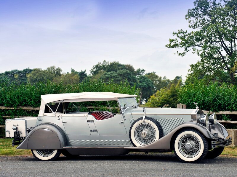 Silver Vintage Convertible — Serene, Afternoon, Photograph, Trees, Hedge