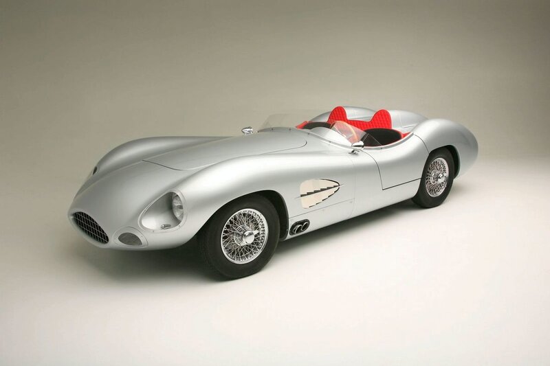 Silver vintage race car
