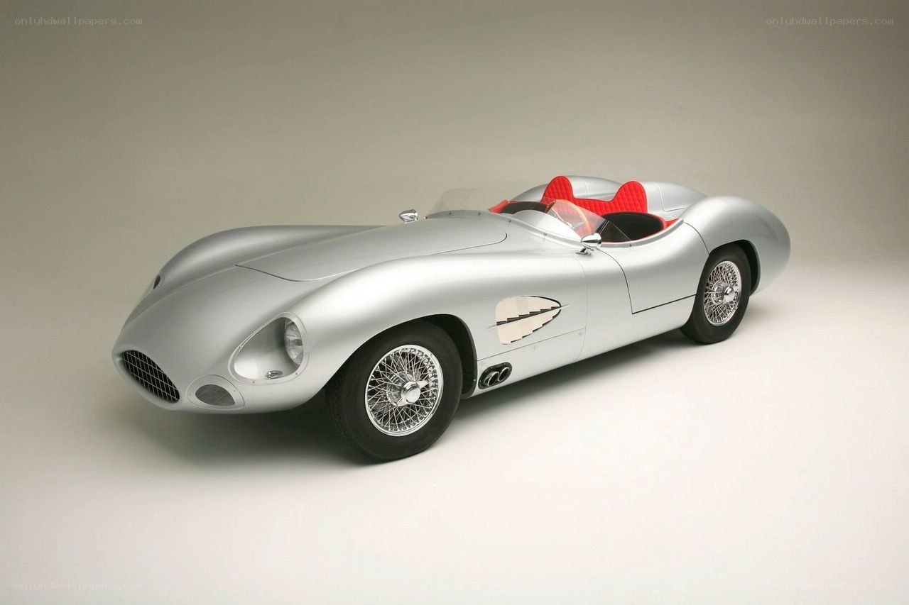 Silver vintage race car