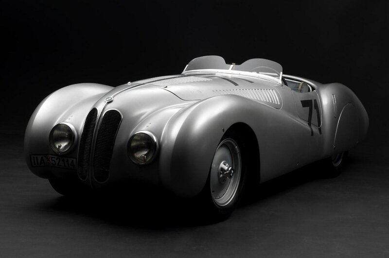 Silver Vintage Race Car — Dramatic, Photograph, Number 71