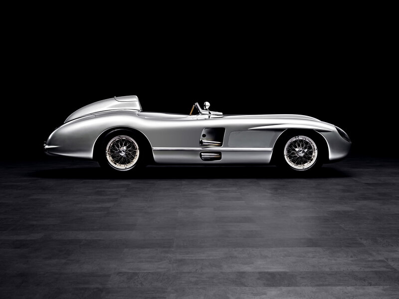 Silver Vintage Race Car — Dramatic, Photograph