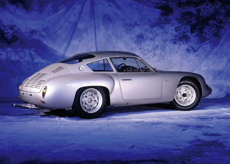 Silver Vintage Sports Car — Blue