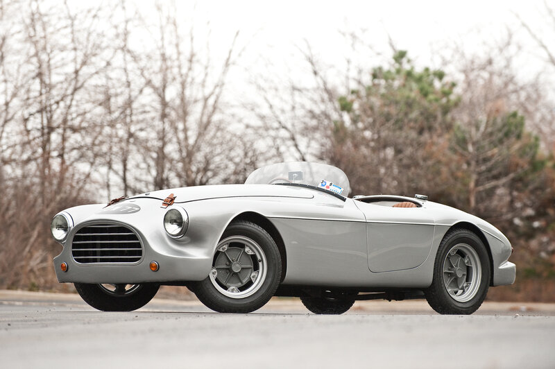 silver vintage sports car