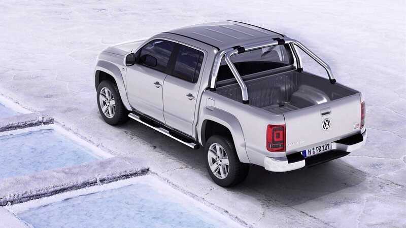 Silver Volkswagen Amarok pickup truck