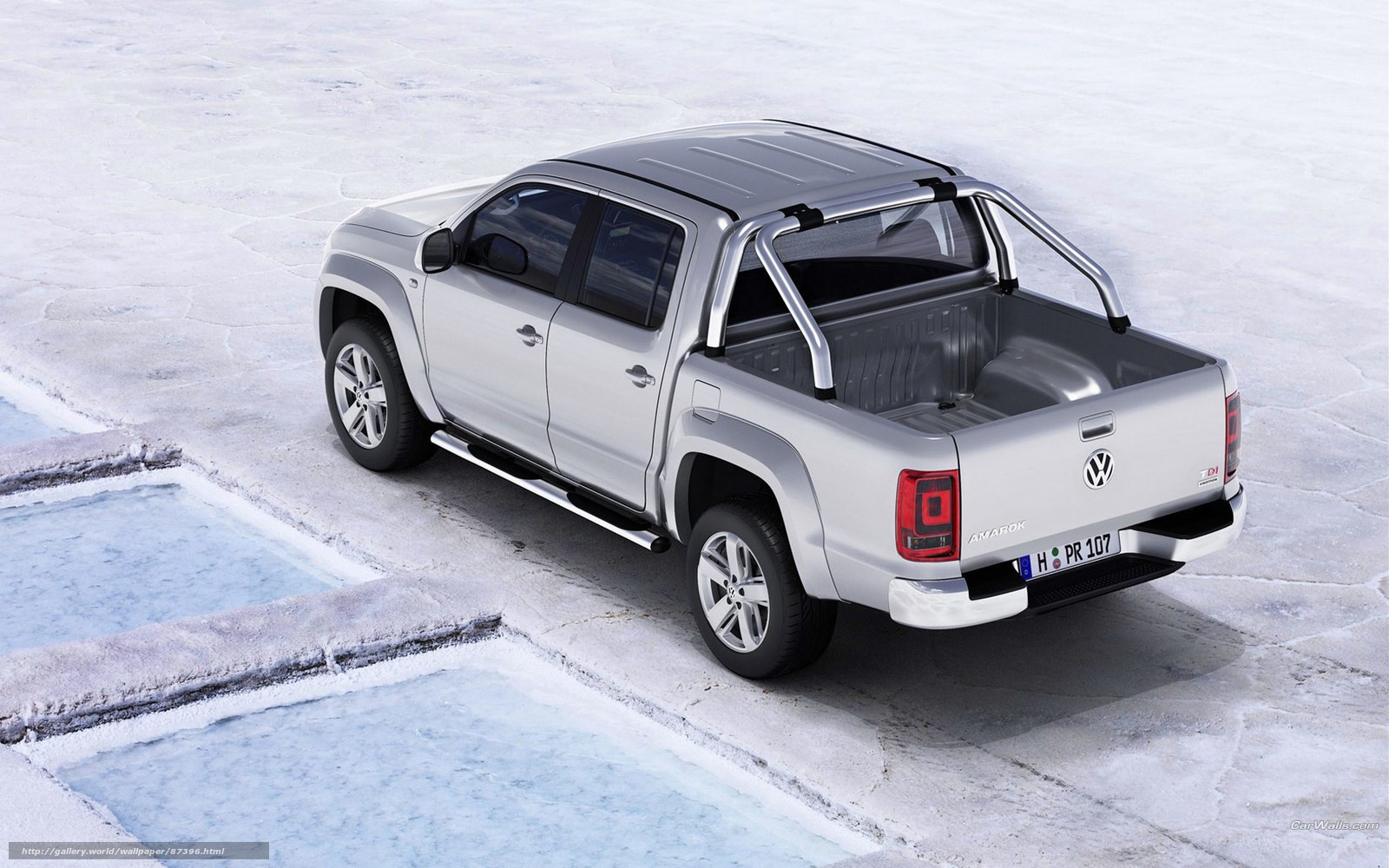 Silver Volkswagen Amarok pickup truck