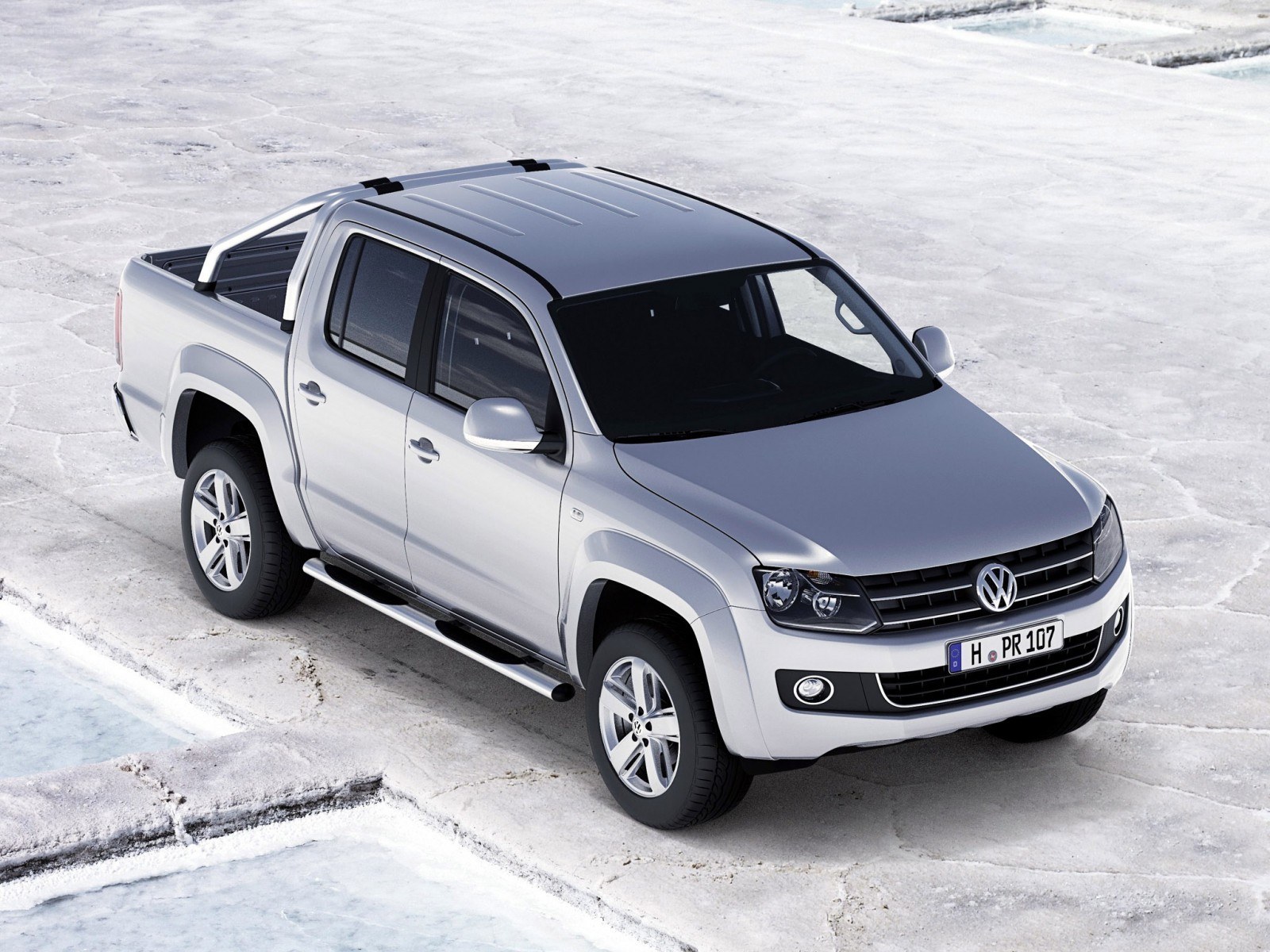 Silver Volkswagen Amarok pickup