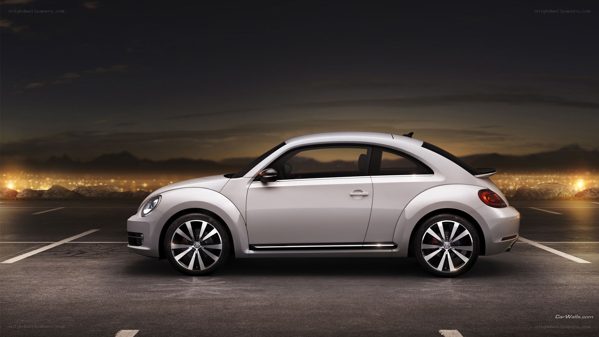 silver volkswagen beetle car