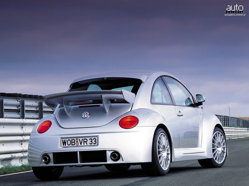 Silver Volkswagen Beetle — Dramatic, Sunset