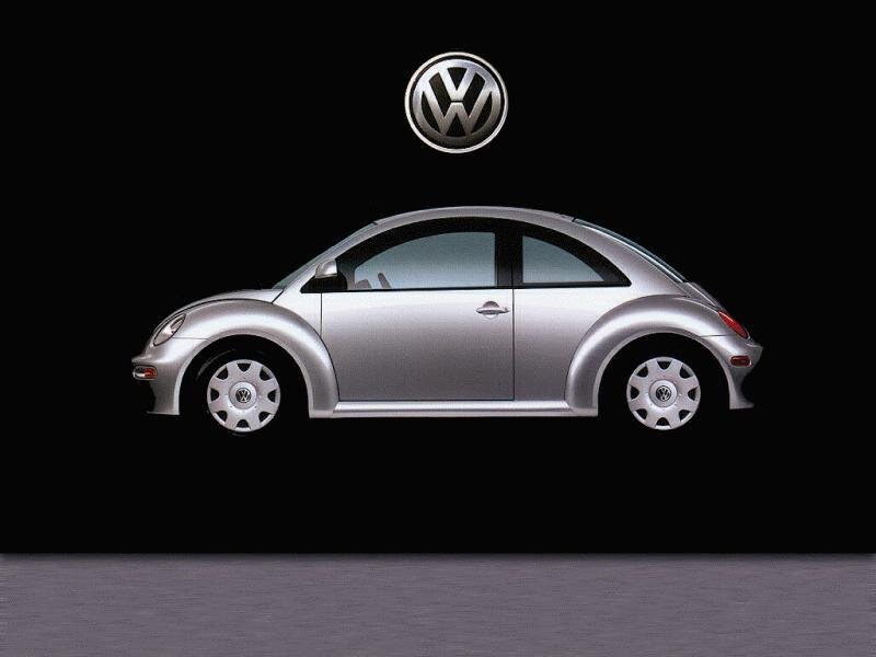 Silver Volkswagen Beetle — Dramatic