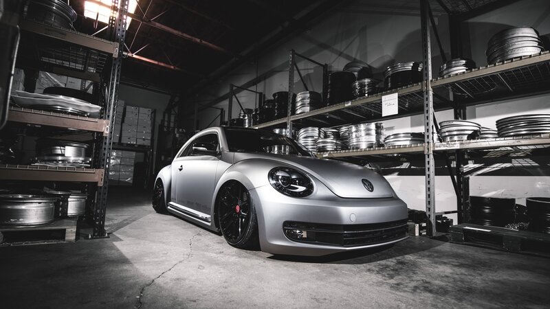 Silver Volkswagen Beetle — Gray, Dramatic