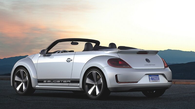 Silver Volkswagen e-Bugster convertible
