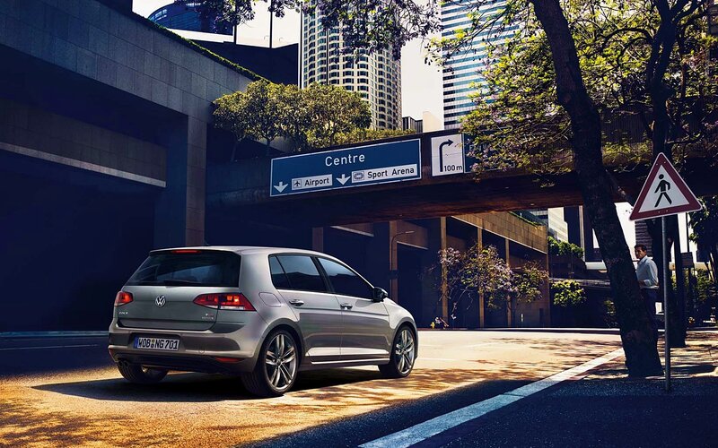 Silver Volkswagen Golf — Gray, Dramatic