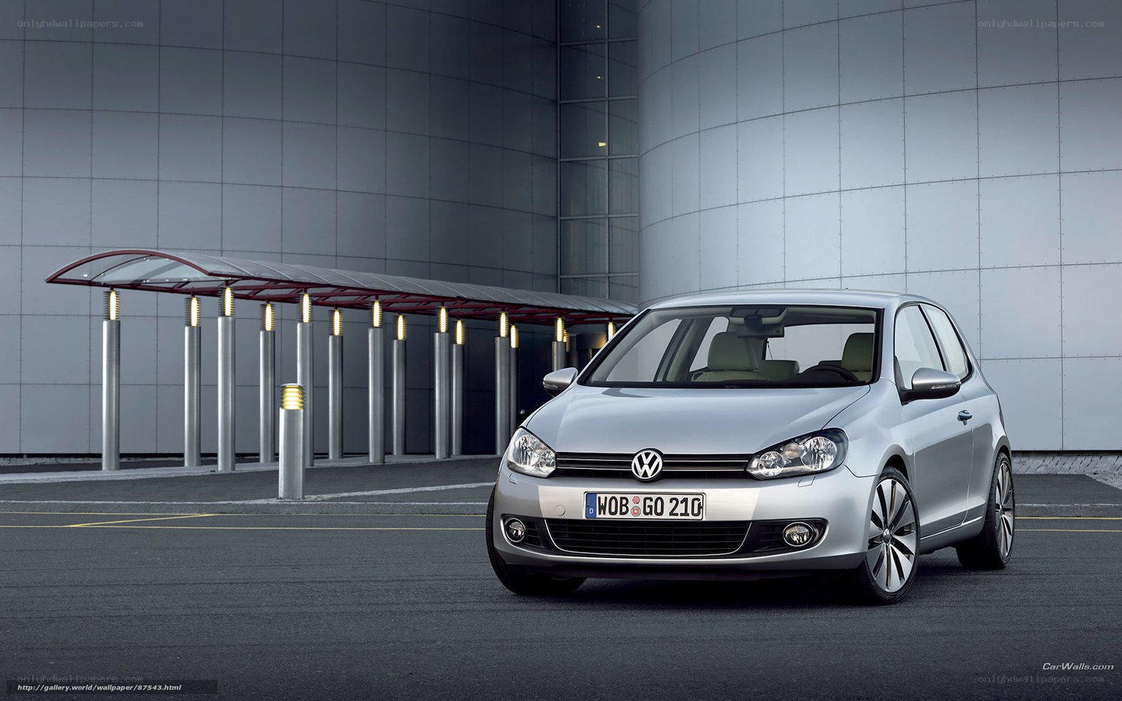 Silver Volkswagen Golf parked