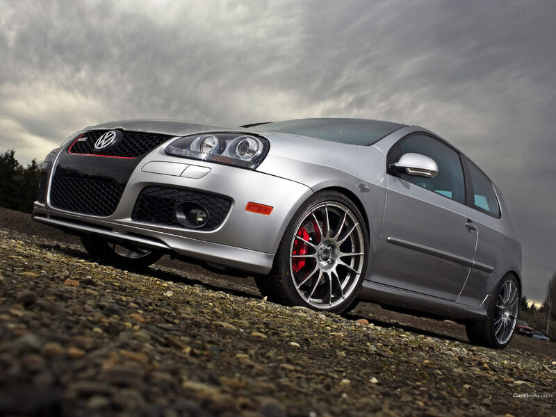 Silver Volkswagen Golf R — Dramatic