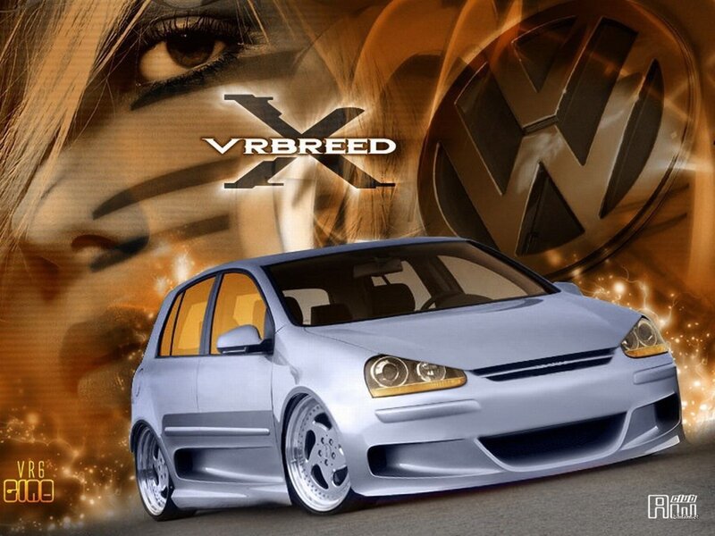 Silver Volkswagen Golf with VRBREED X
