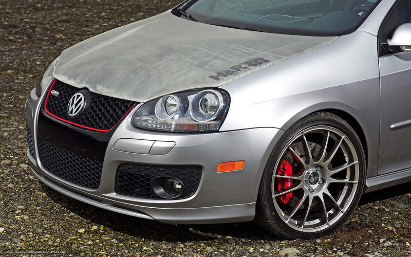 silver volkswagen gtI car