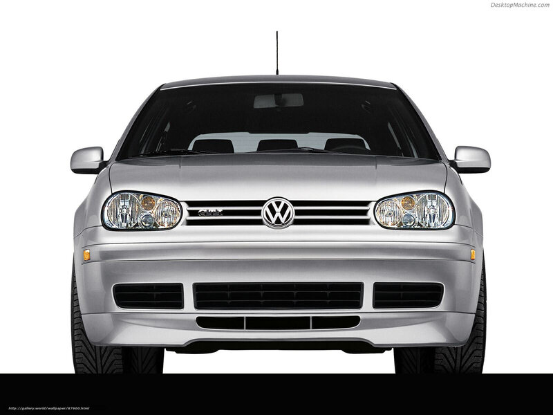 Silver Volkswagen GTI front view