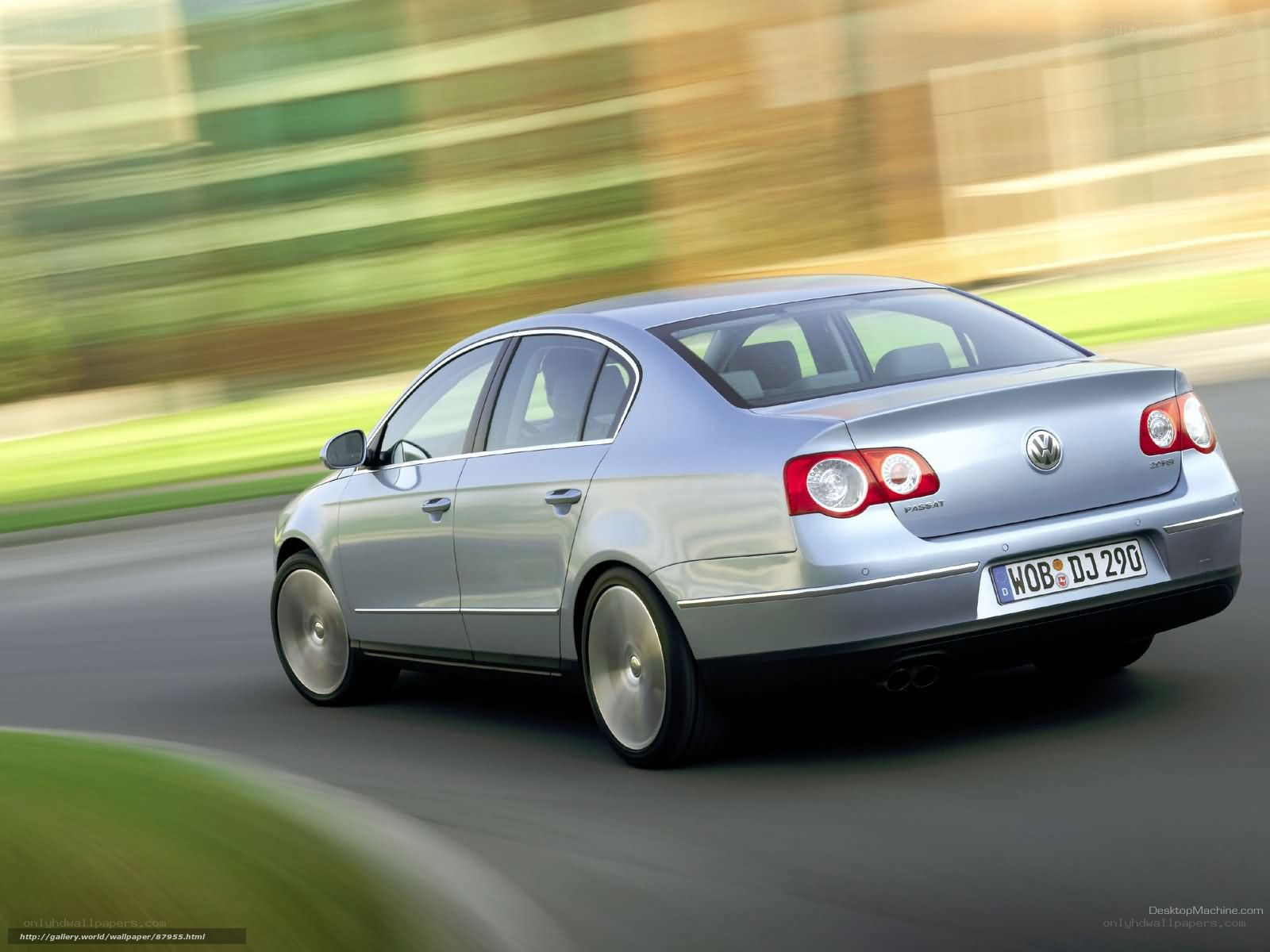 silver volkswagen passat in motion