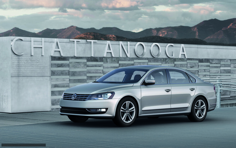 Silver Volkswagen Passat — Serene, Sunset