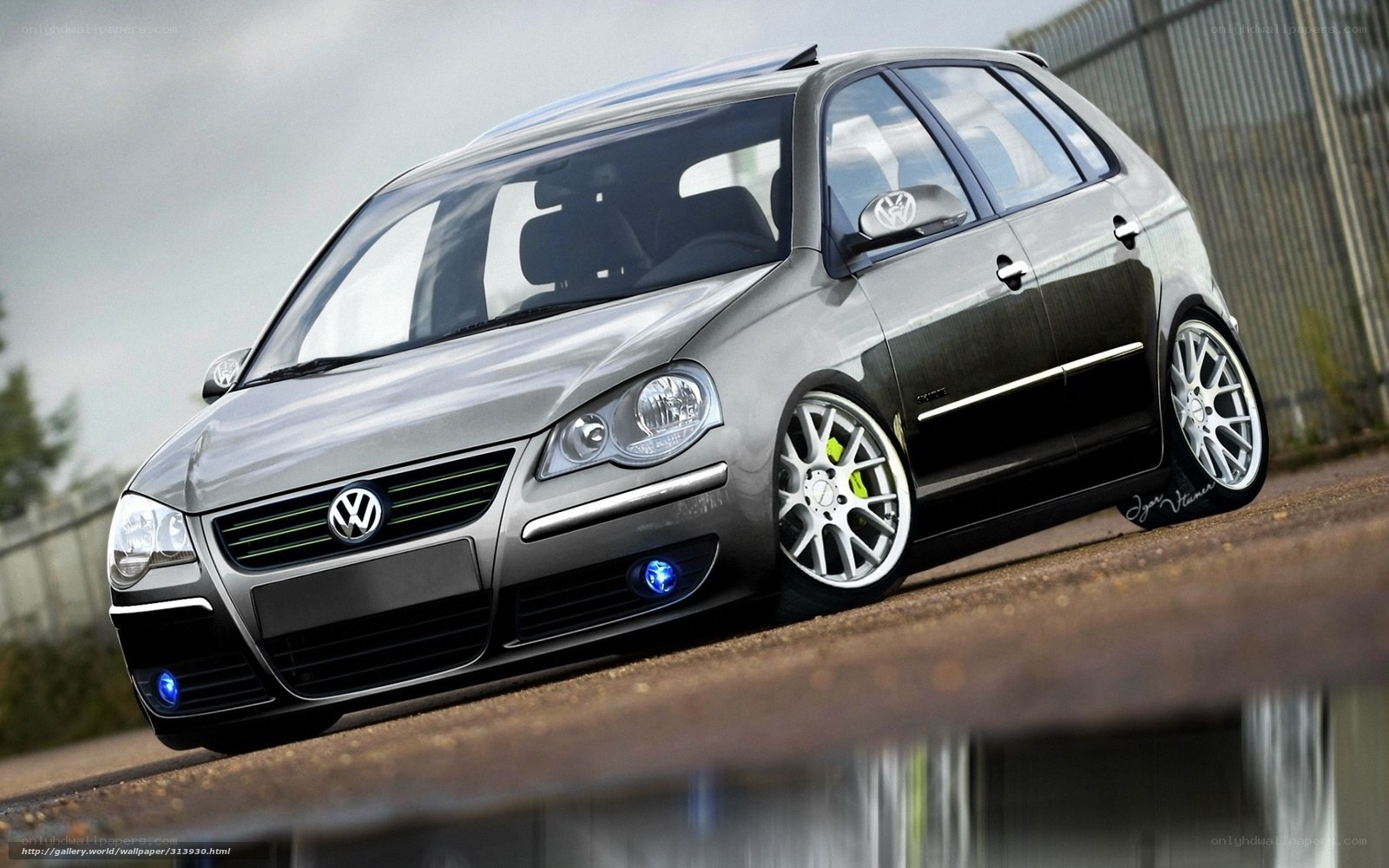 silver volkswagen polo hatchback