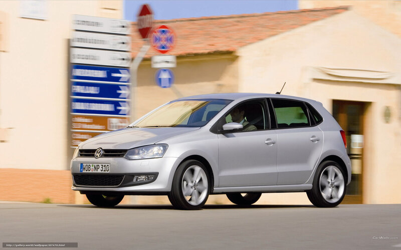 Silver Volkswagen Polo in motion