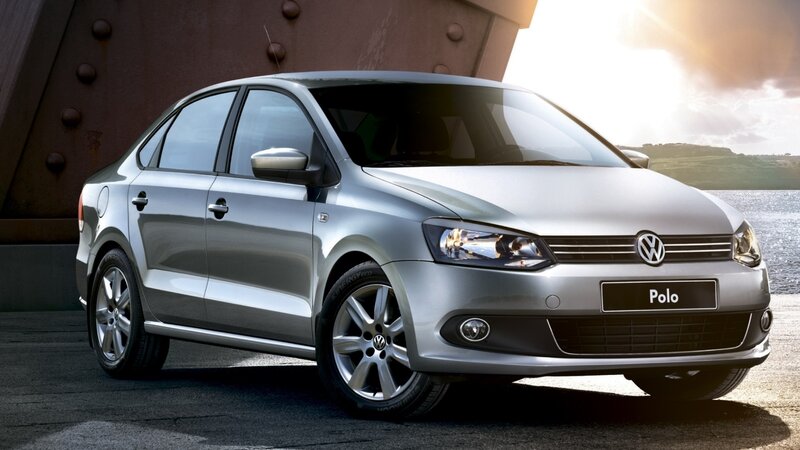 Silver Volkswagen Polo Sedan — Dramatic