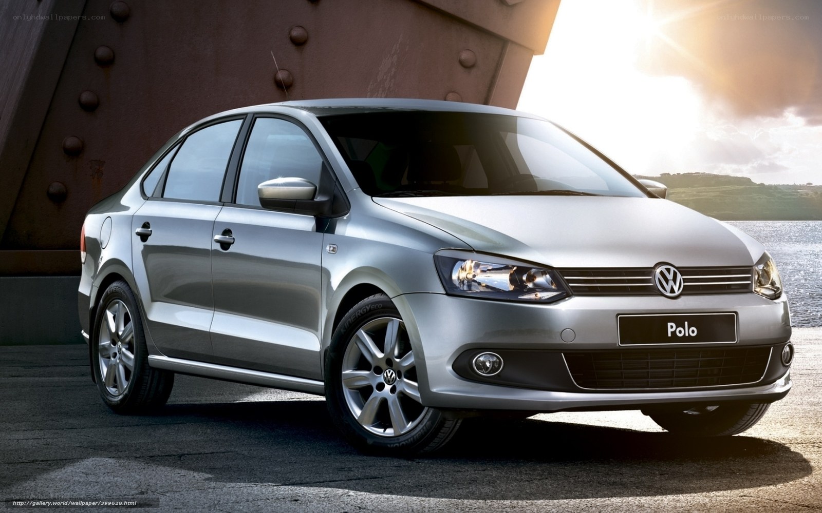 Silver Volkswagen Polo sedan