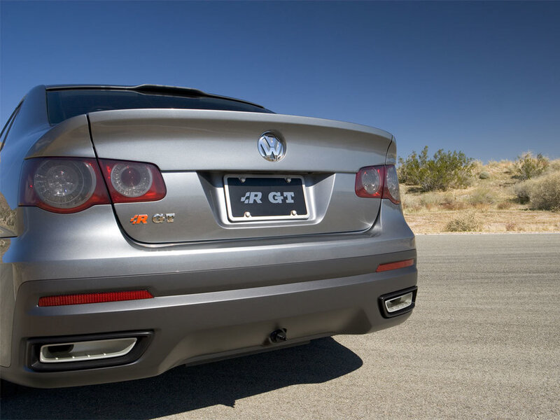 silver volkswagen r gt rear view