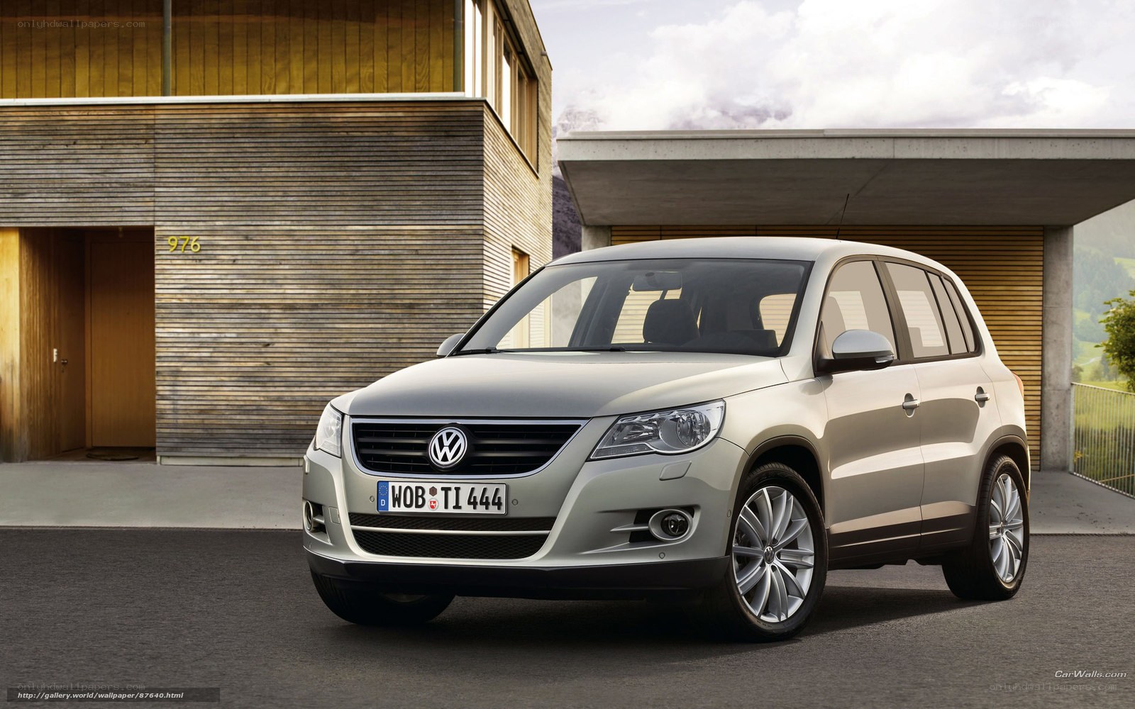 Silver Volkswagen Tiguan parked