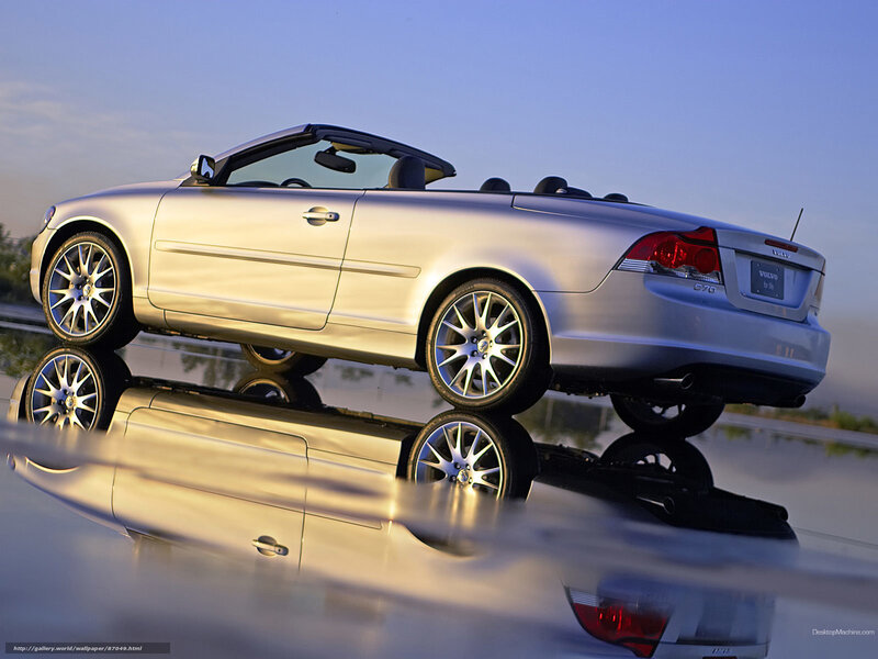 Silver Volvo C70 Convertible — Serene, Sunset