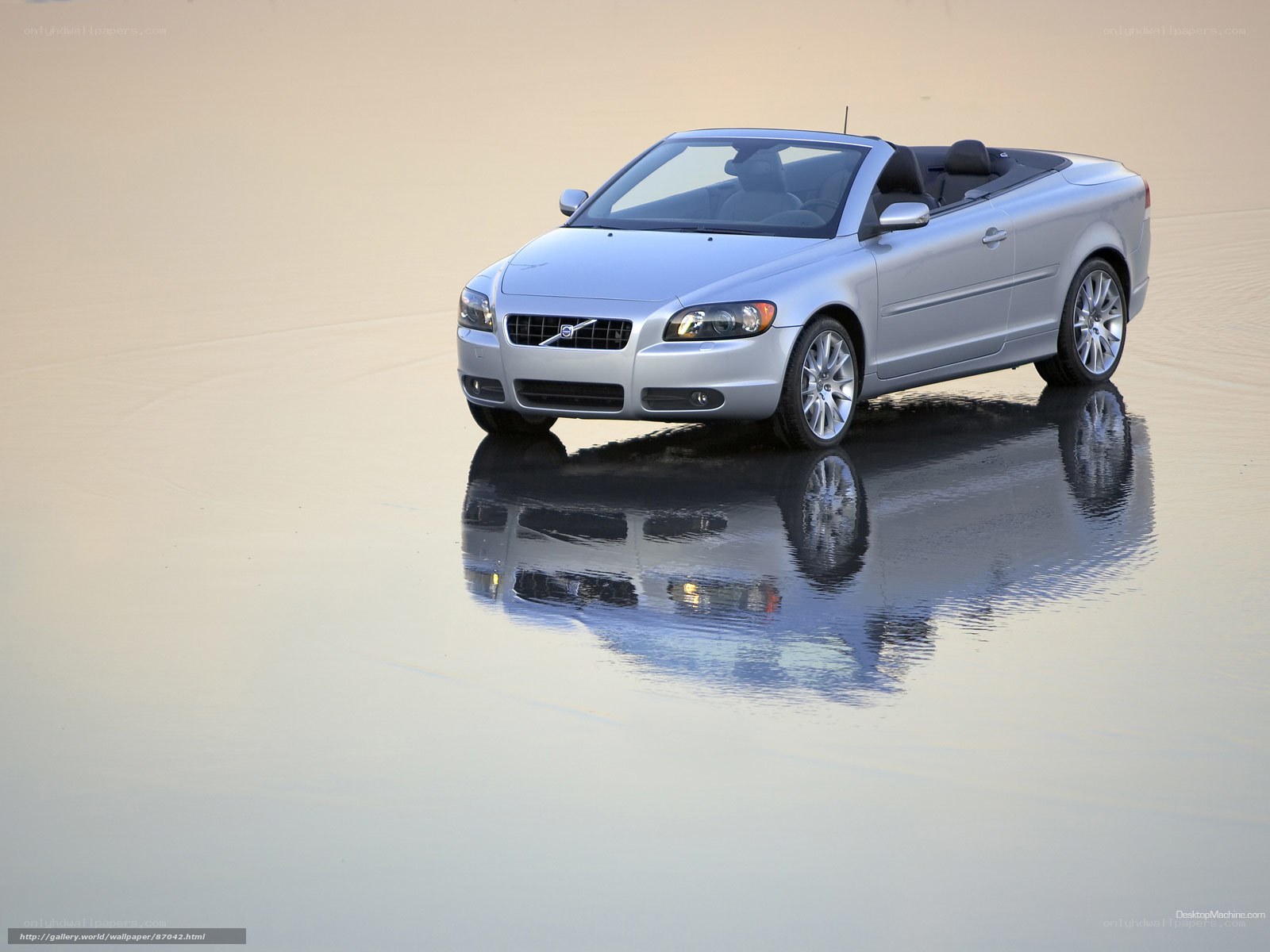Silver Volvo C70 convertible