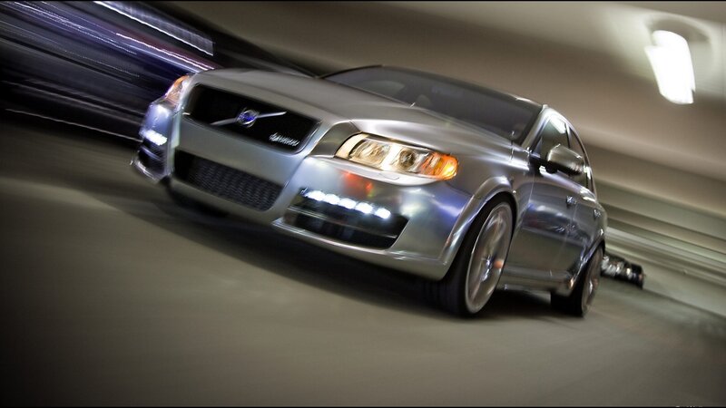 Silver Volvo Car — Dynamic, Night