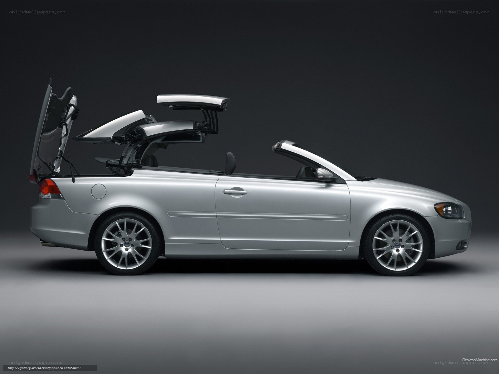 silver volvo convertible car