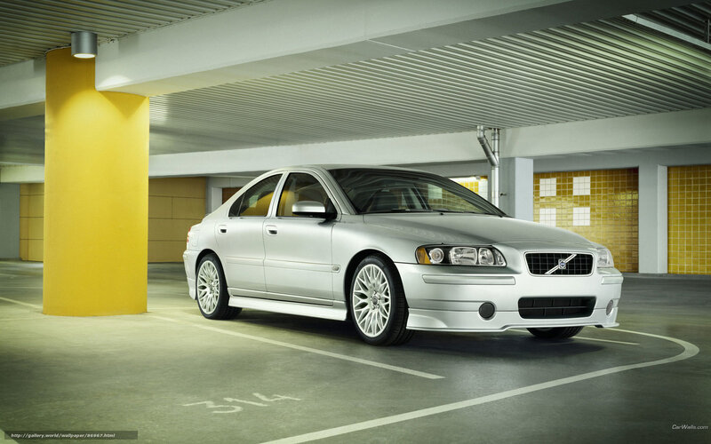 Silver Volvo in parking garage