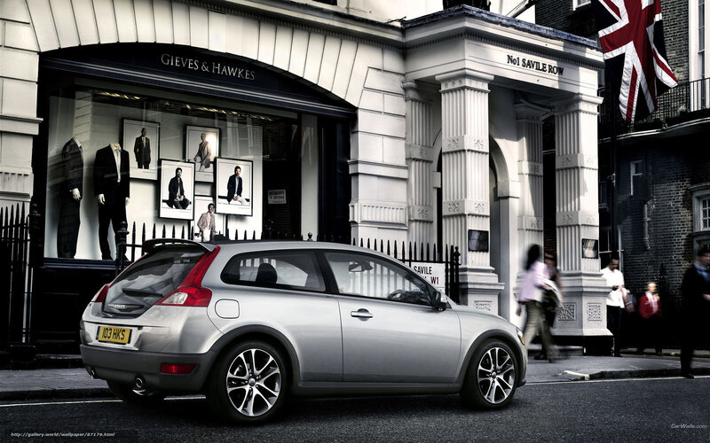 Silver Volvo on Savile Row
