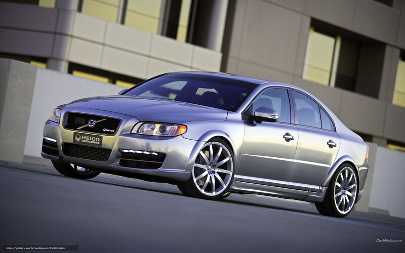Silver Volvo Sedan — Dramatic, Sunset, Photograph, Building, Road
