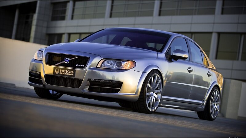 Silver Volvo Sedan — Dramatic, Sunset