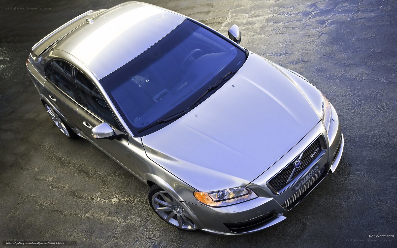 silver volvo sedan from above
