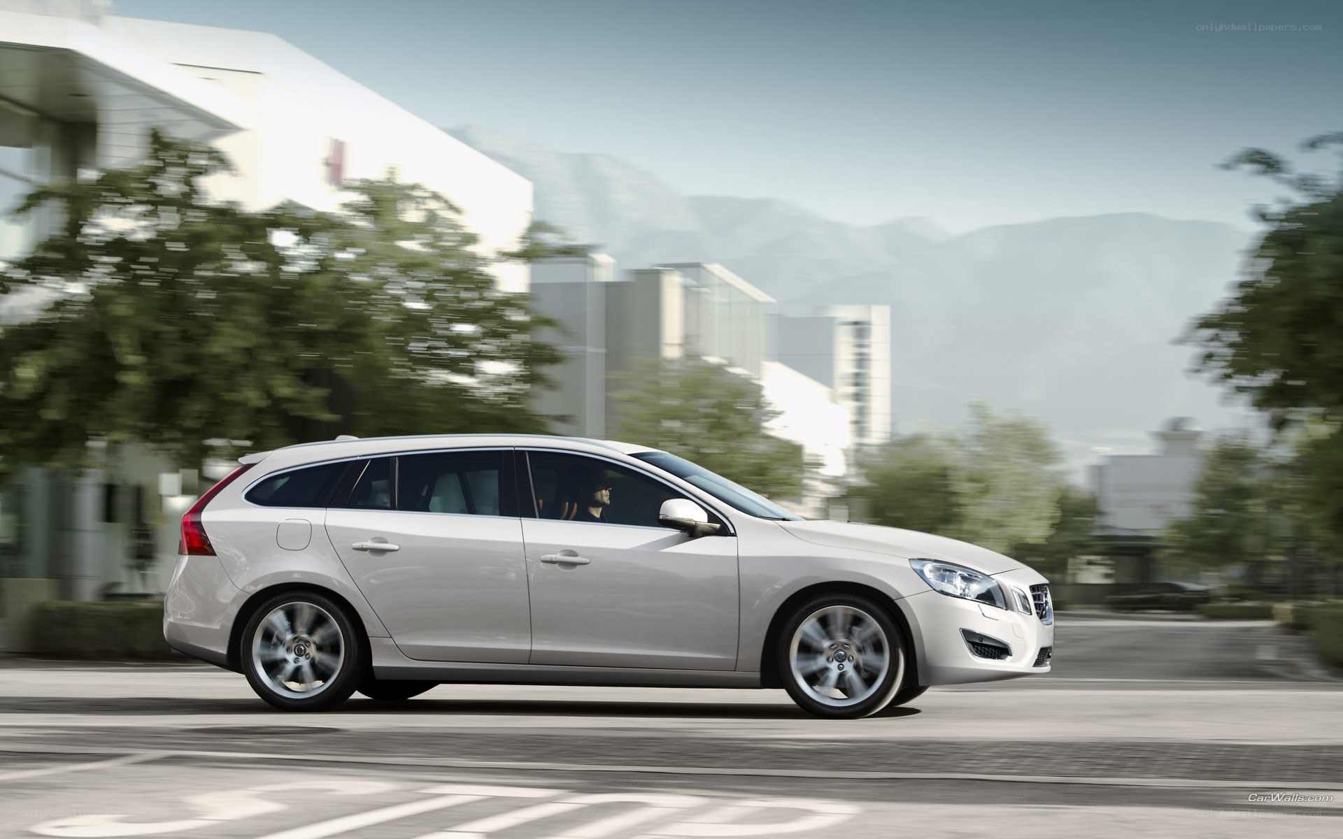 silver volvo station wagon